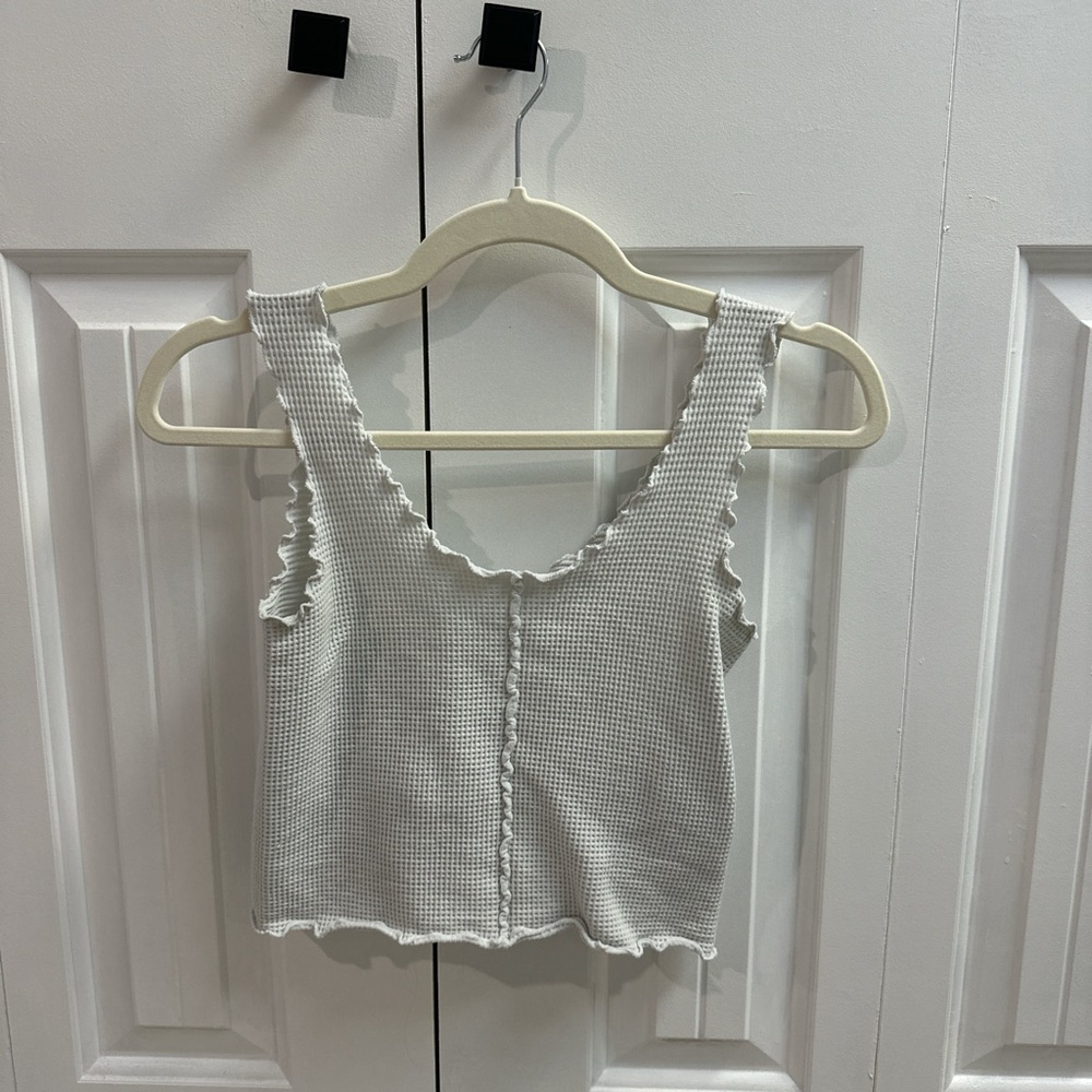 White Cropped Tank Top